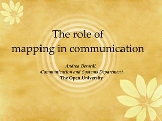The role of mapping in communication Andrea Berardi,  Communication and Systems Department The Open University 