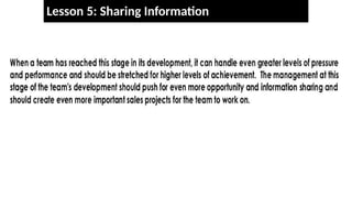 Lesson 5: Sharing Information
 