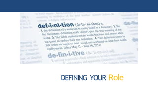 DEFINING YOUR Role
 