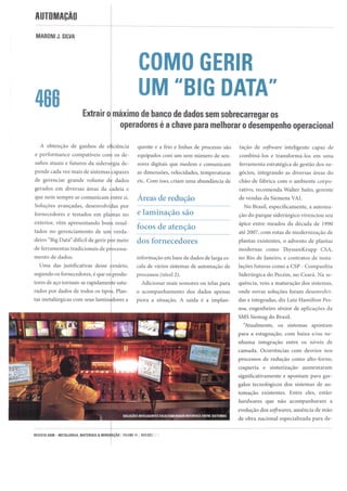 ABM Revista dez 2014 - como gerir um "BIG DATA" na siderurgia
