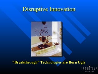 Disruptive Innovation “ Breakthrough” Technologies are Born Ugly 