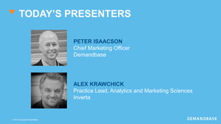 © 2016 Copyright Demandbase
PETER ISAACSON
Chief Marketing Officer
Demandbase
ALEX KRAWCHICK
Practice Lead, Analytics and Marketing Sciences
Inverta
TODAY’S PRESENTERS
 