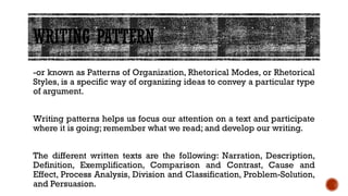 Block Pattern Rhetorical Patterns of Written Text Senior Hig.pptx