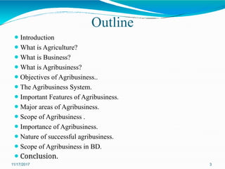 Introduction to Agribusiness management L1 | PPTX