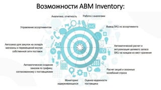 Возможности ABM Inventory:
 