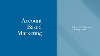 Account
Based
Marketing
A Proven Process for
Growing Sales
 