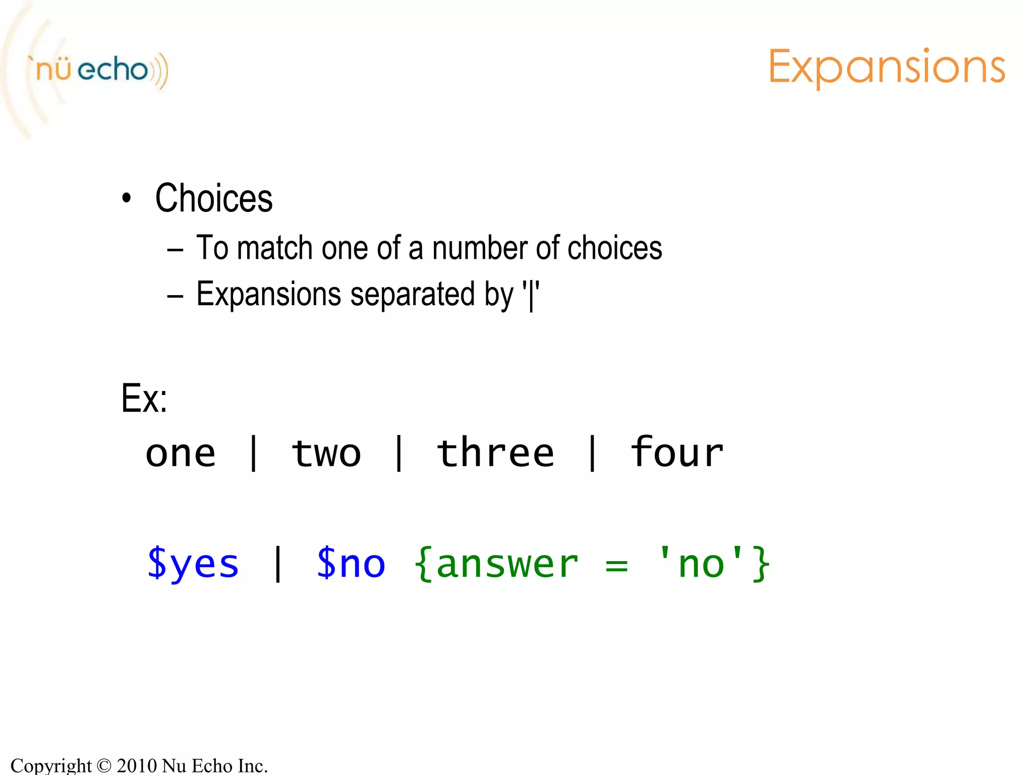 Required for voice grammars
