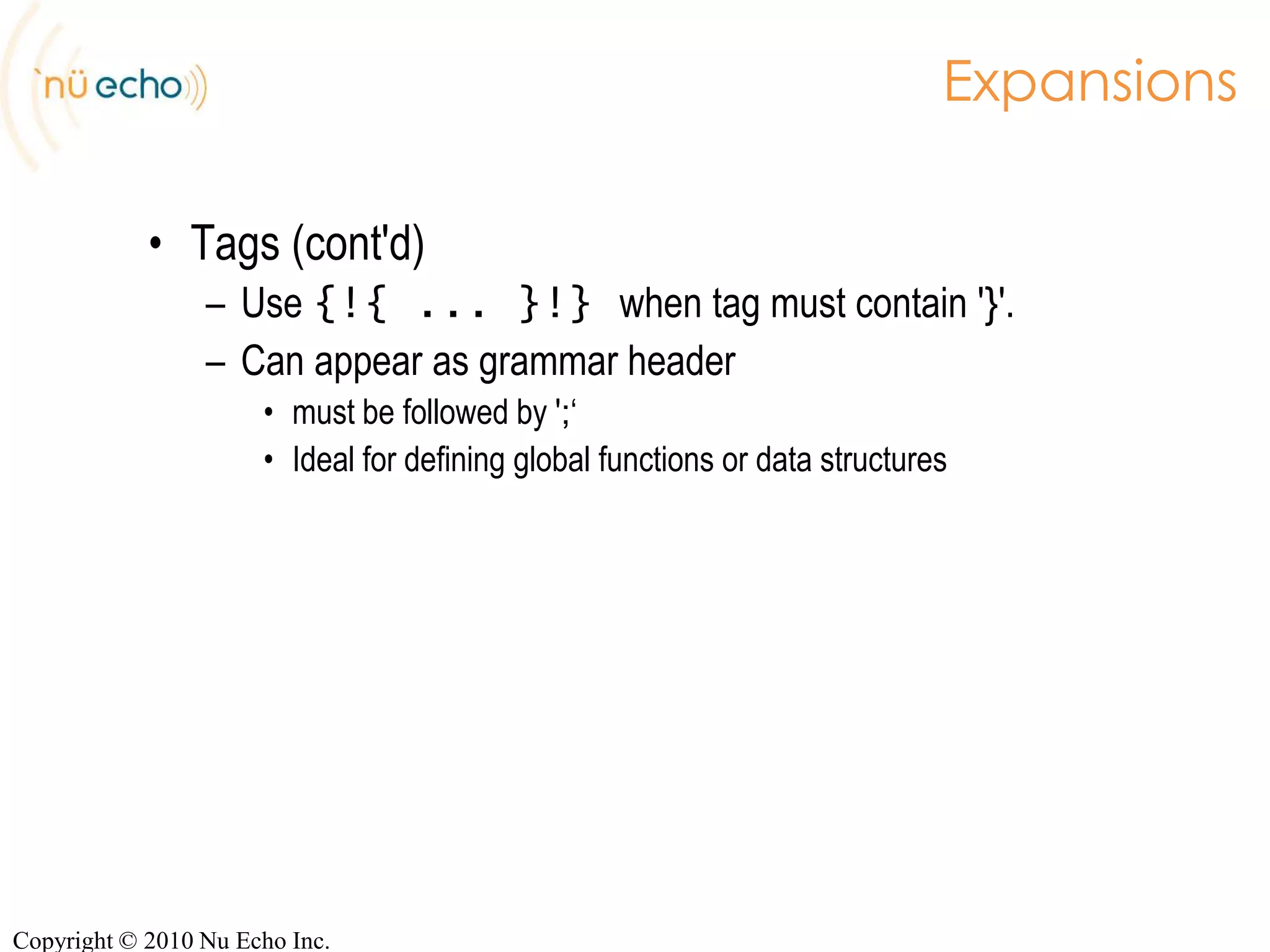 Grammar HeadersLexicon