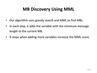 Markov Blanket Causal Discovery Using Minimum Message Length | PDF