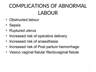 ABNORMAL LABOUR, diagnosis,causes, management | PPT