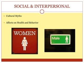 SOCIAL & INTERPERSONALCultural MythsAffects on Health and Behavior