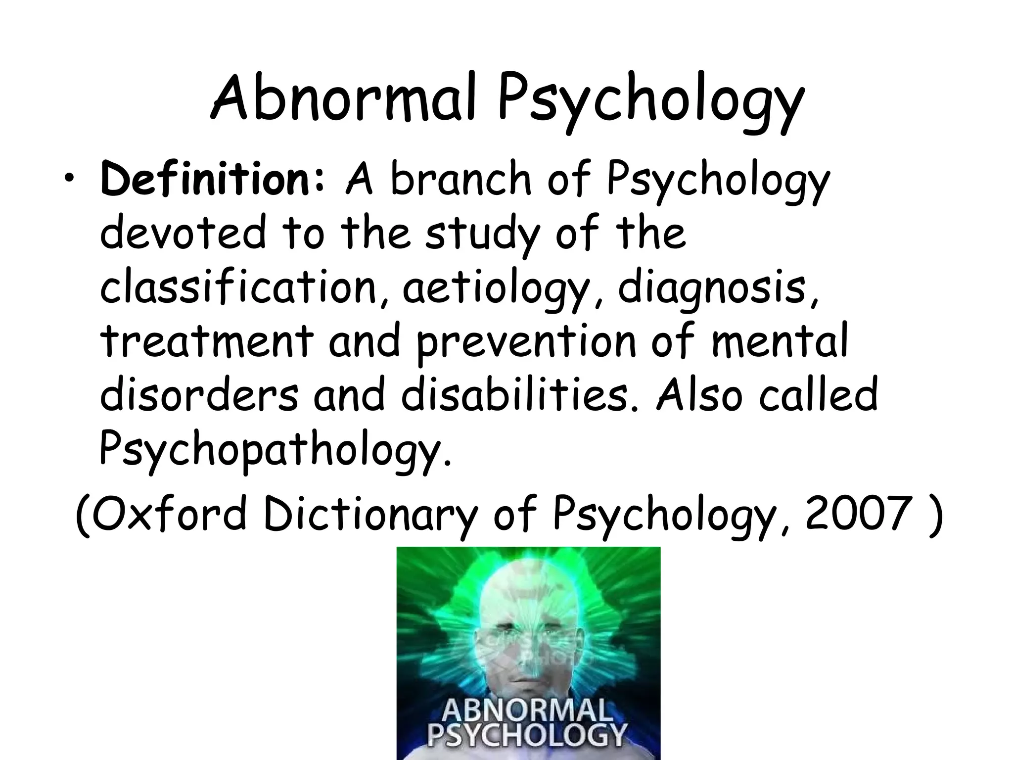 Abnormal psychology | PPT