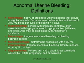Abnormal uterine bleeding | PPT