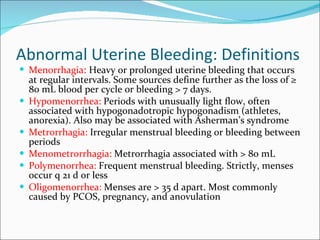 Abnormal uterine bleeding and Management | PPT