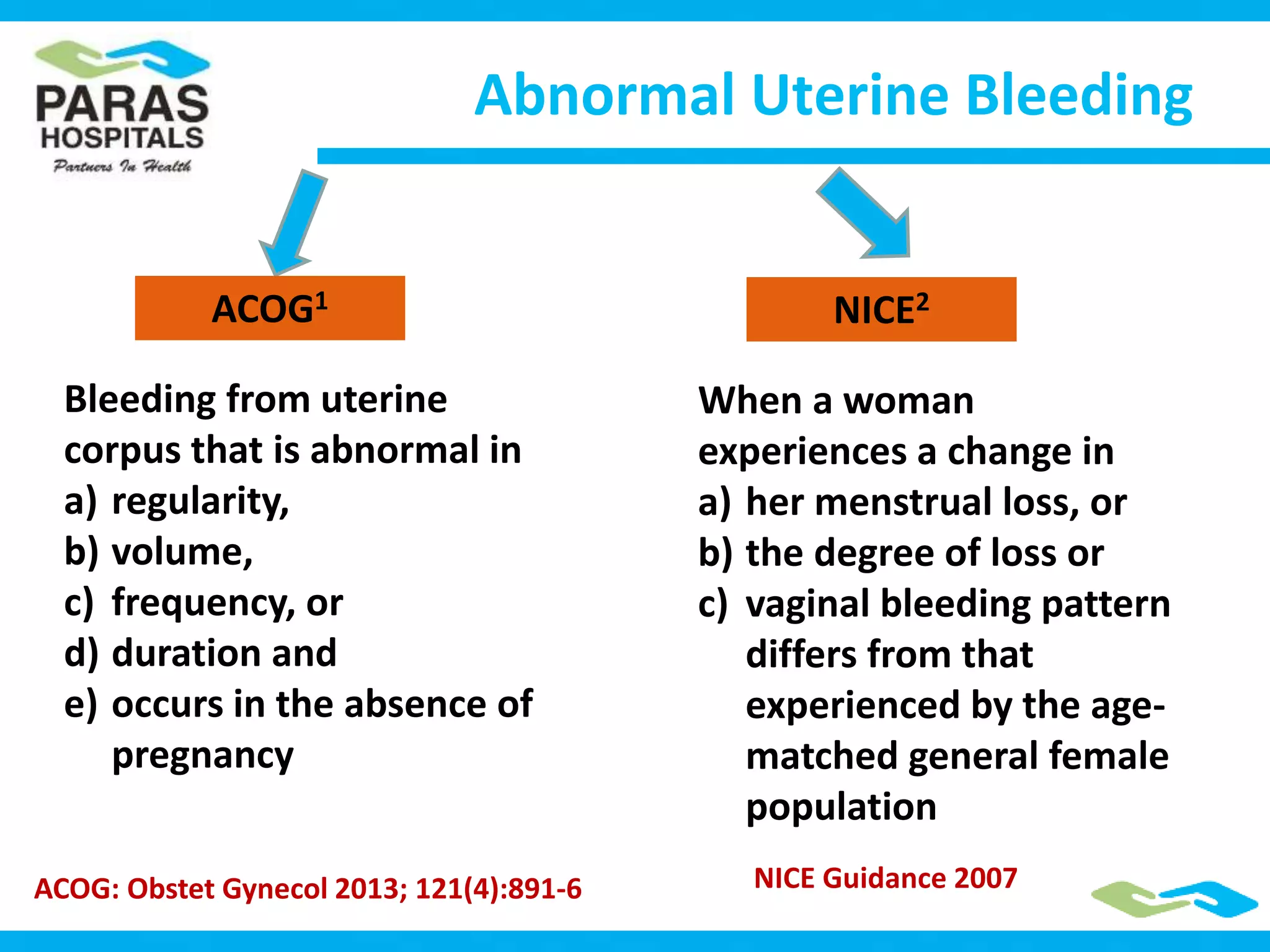 Abnormal uterine bleeding | PPTX