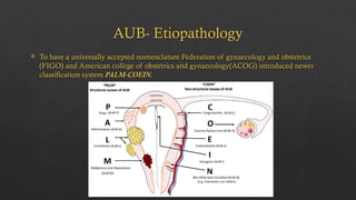 ABNORMAL UTERINE BLEEDING (AUB) GYNAECOLOGY | PPTX