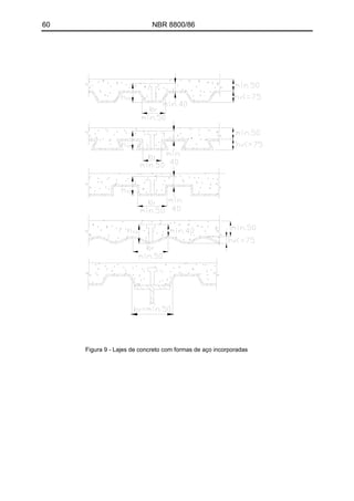60 NBR 8800/86 
Figura 9 - Lajes de concreto com formas de aço incorporadas  