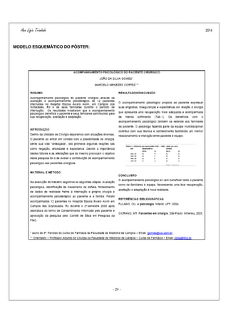 Ana Ligia Trindade 2014
- 29 -
MODELO ESQUEMÁTICO DO PÔSTER:
 