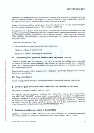 Abnt nbr 16055 parede concreto