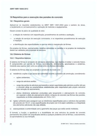 Abnt nbr 16055 parede concreto