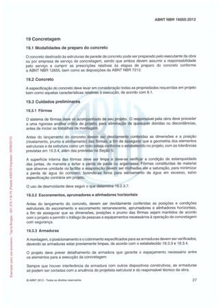 Abnt nbr 16055 parede concreto