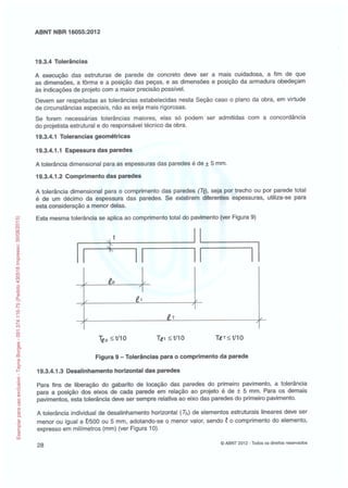 Abnt nbr 16055 parede concreto