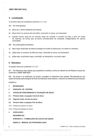 Abnt nbr 6027 sumario