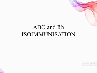 ABO and Rh
ISOIMMUNISATION
1
 