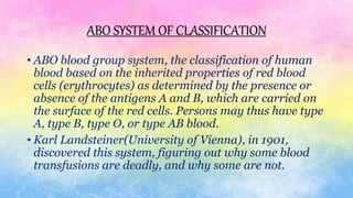 ABO SYSTEM OF CLASSIFICATION