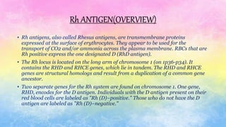 Rh ANTIGEN(OVERVIEW)