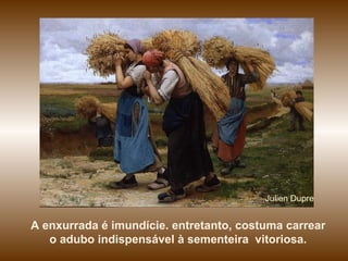 A enxurrada é imundície. entretanto, costuma carrear o adubo indispensável à sementeira  vitoriosa. Julien Dupre 