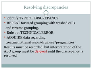 Comprehensive Guide to ABO Blood Group Discrepancies and Resolution ...