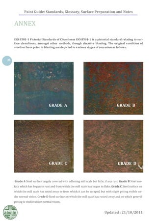 Paint Guide: Standards, Glossary, Surface Preparation and Notes
Updated : 21/10/2011
25
ANNEX
ISO 8501­1 Pictorial Standar...