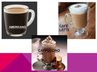 AMERICANO CAFÉ
LATTE
CAPPUCCINO
 