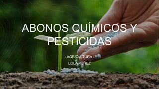 ABONOS QUÍMICOS Y
PESTICIDAS
- AGRICULTURA -
LOLA NÚÑEZ
 