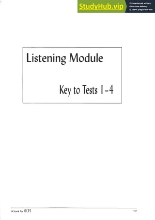 Listening Module
Keyto Tests I -4
A book for IELTS 151
 