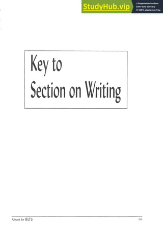 Key to
Section on Writing
I
A book for IELTS 203
 