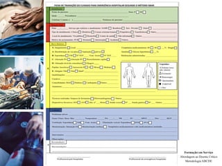 Formação em Serviço
Abordagem ao Doente Crítico
Metodologia ABCDE
 