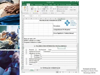 Formação em Serviço
Abordagem ao Doente Crítico
Metodologia ABCDE
 
