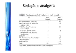 Sedação e analgesia
 