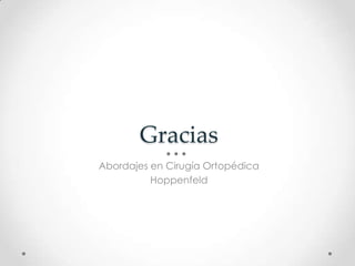 Gracias
Abordajes en Cirugía Ortopédica
          Hoppenfeld
 