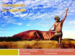 Violeta B. Castañeda Universidad Autónoma Guadalajara
Etnobiología 9º cuatrimestre
Aborígenes
de Australia
 