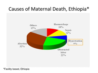 Causes of Maternal Death, Ethiopia* 
*Facility based, Ethiopia 
 