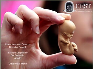 Licenciatura en Derecho
Derecho Penal II
Estudio Dogmático
Del Delito de
Aborto
Omar Vidal Marín
 
