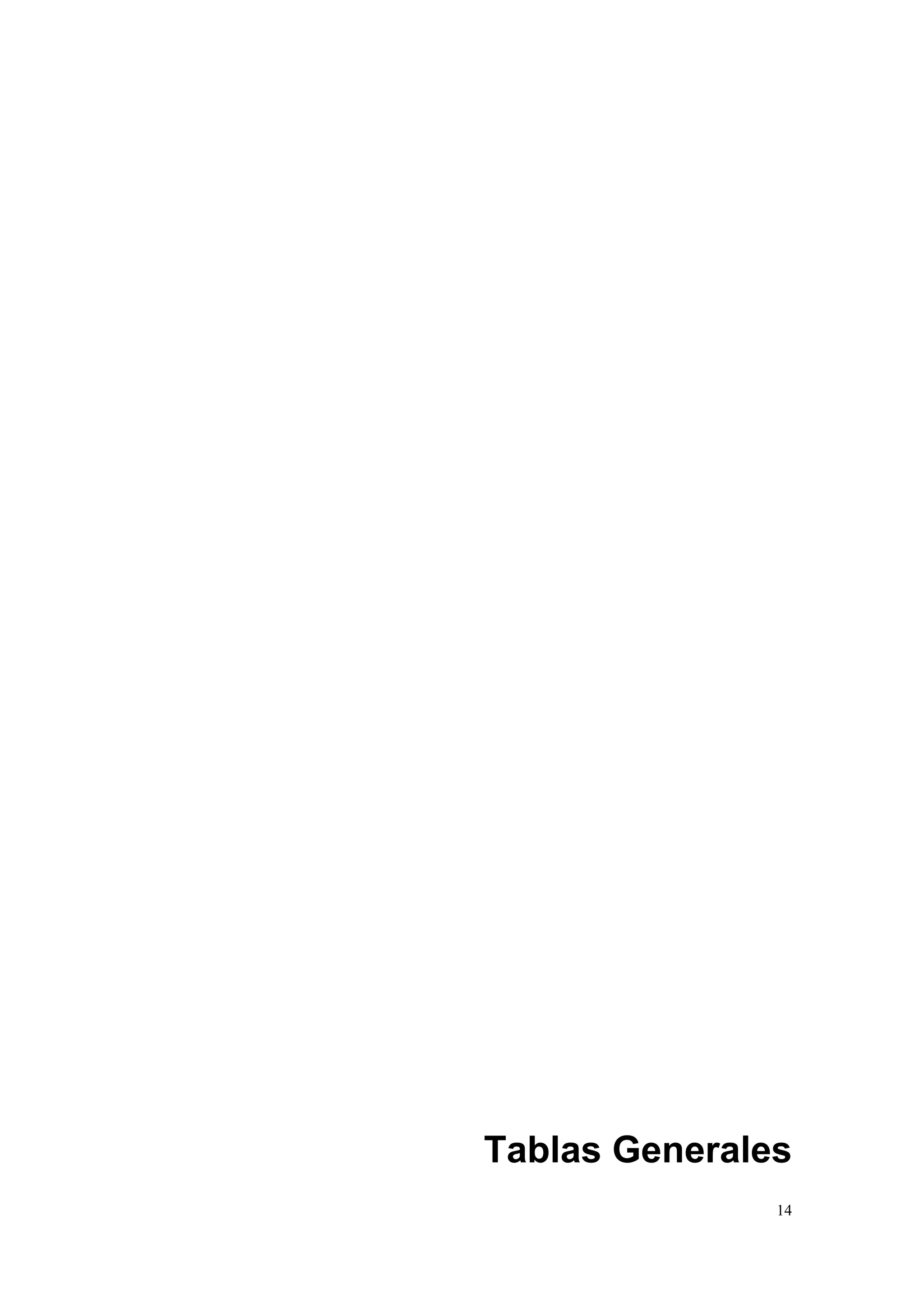 Tablas Generales
               14
 