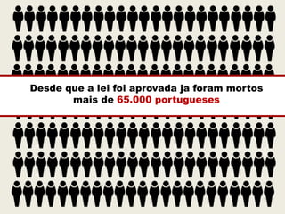 Desde que a lei foi aprovada ja foram mortos
       mais de 65.000 portugueses
 