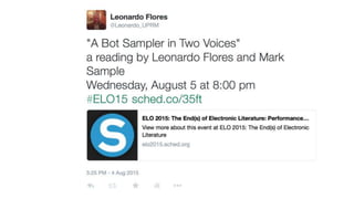 A Bot Sampler in Two Voices