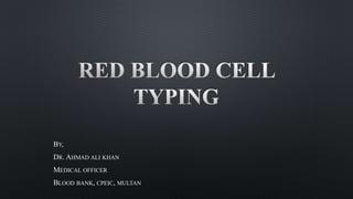 BY,
DR. AHMAD ALI KHAN
MEDICAL OFFICER
BLOOD BANK, CPEIC, MULTAN
 