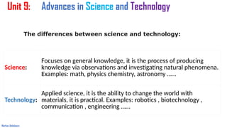 Introduction-vocab-Advances-in-Science-and-Technology-2bac-Unit-9-ppt ...