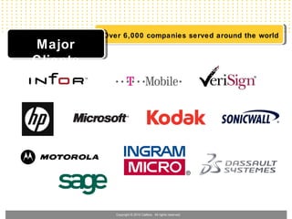 Over 6,000 companies served around the world
Major
Clients




             Copyright © 2010 Callbox. All rights reserved.
 